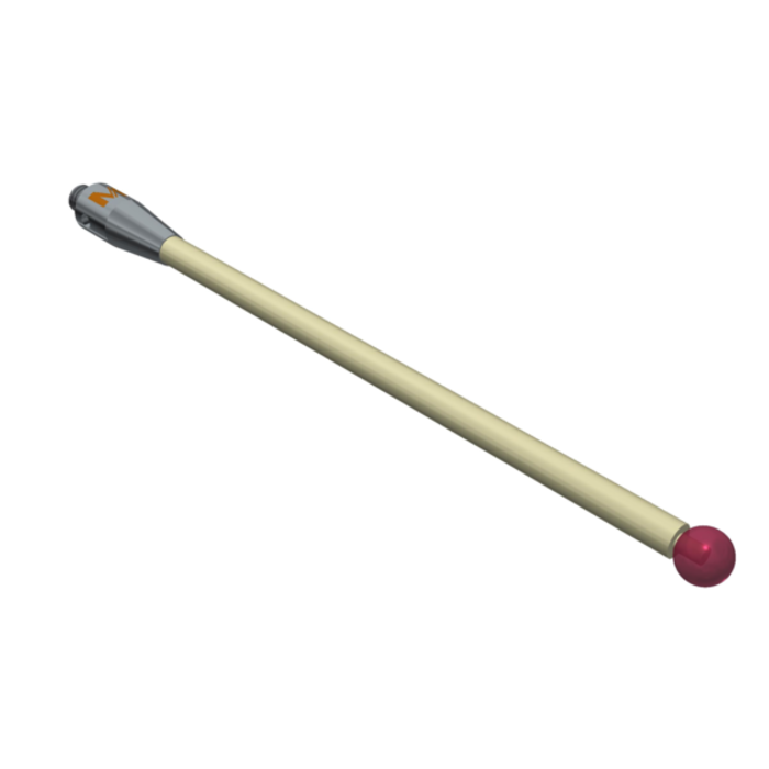 Taststift Edelstahl M3 S=5mm L=33,5mm Schaft konisch, Kugel Rubin