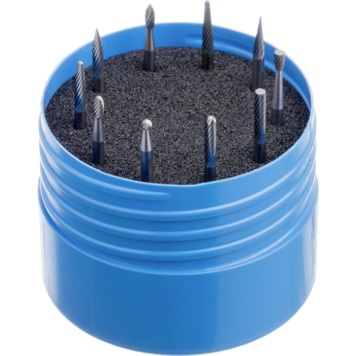 Klein-Fr&auml;sstift &auml;hnl. DIN8033 Satz 10-tlg. Verzahnung 6 Schaft-3mm