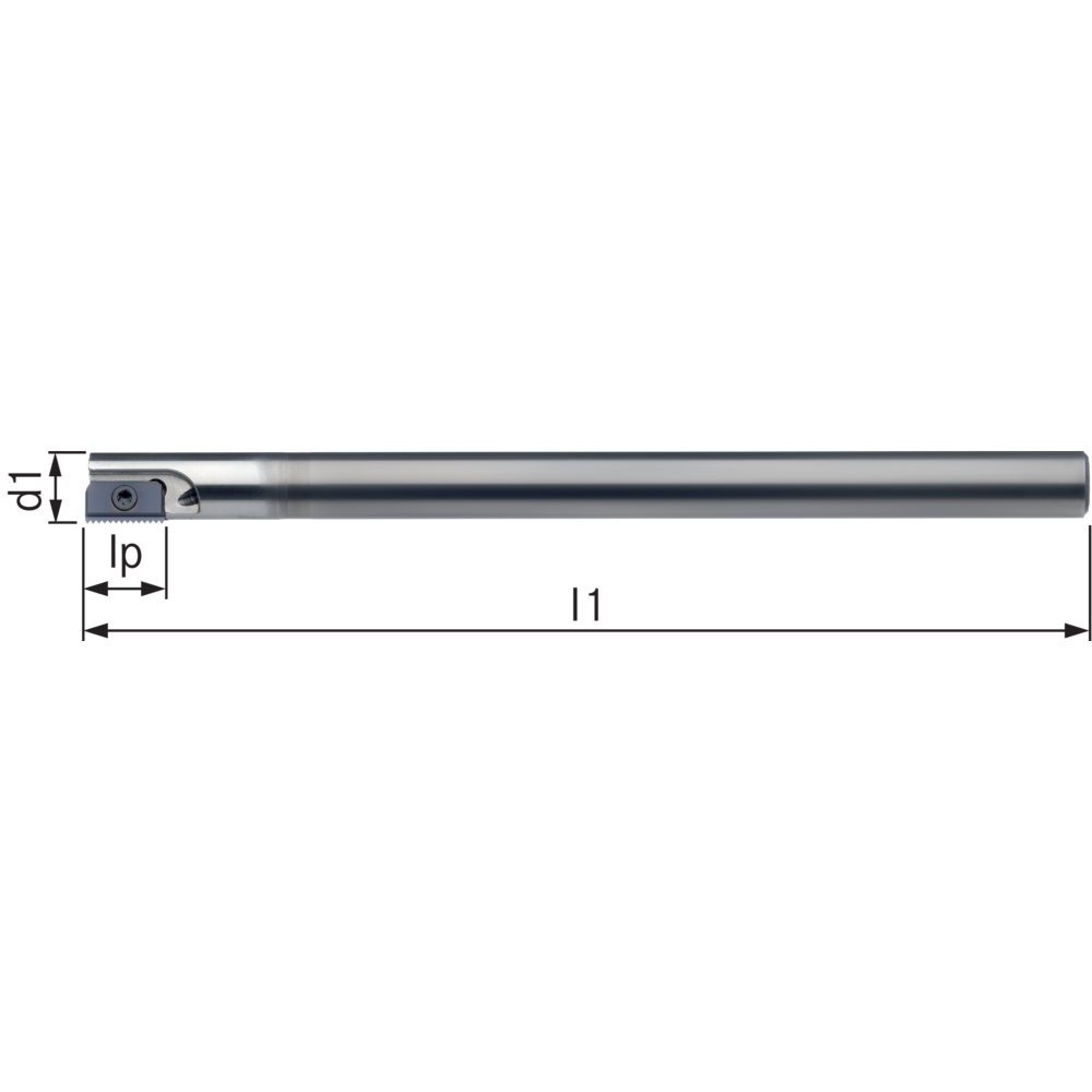 VHM-Halter für Gewindefräsplatten SR0010 K12C (Plattengröße 12mm) Schaft-8mm