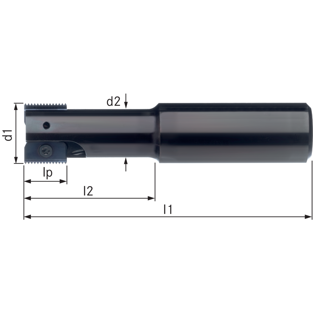 Halter für 2 Gewindefräsplatten SR0020 H14-2 (Plattengröße 14mm) Schaft-20mm