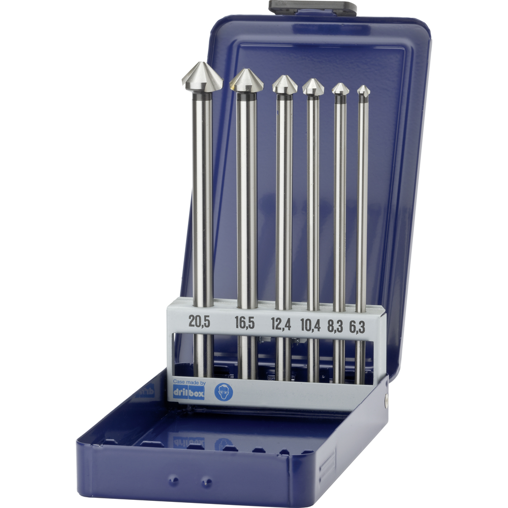 Kegel-und Entgratsenker HSS ähnl. DIN335C 90° (6-tlg.) SL=150mm