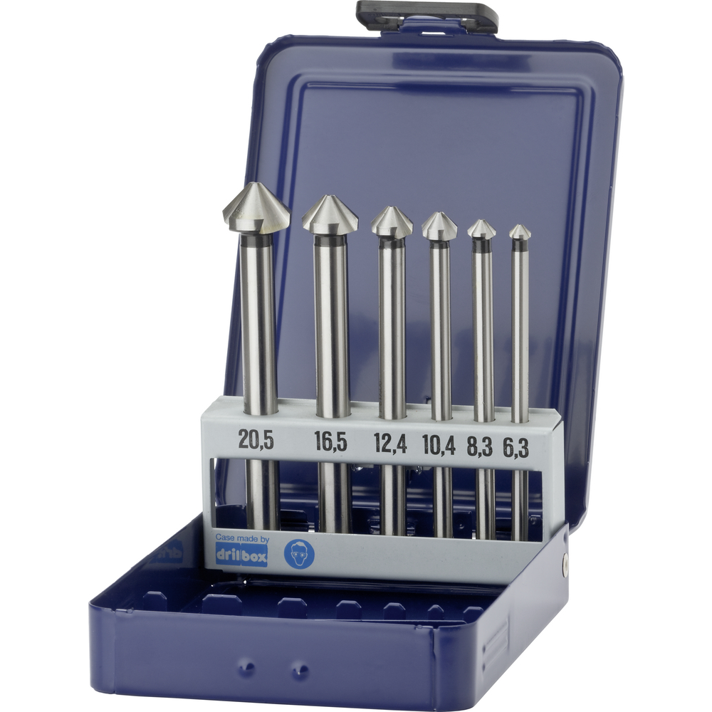 Kegel-und Entgratsenker HSS ähnl. DIN335C 90° (6-tlg.) SL=100mm