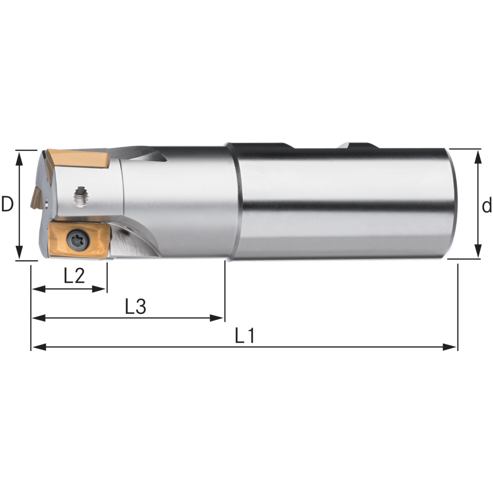 Schaftfräser 90° 32x200mm, Schaft-32mm, für 3 x AP..1604