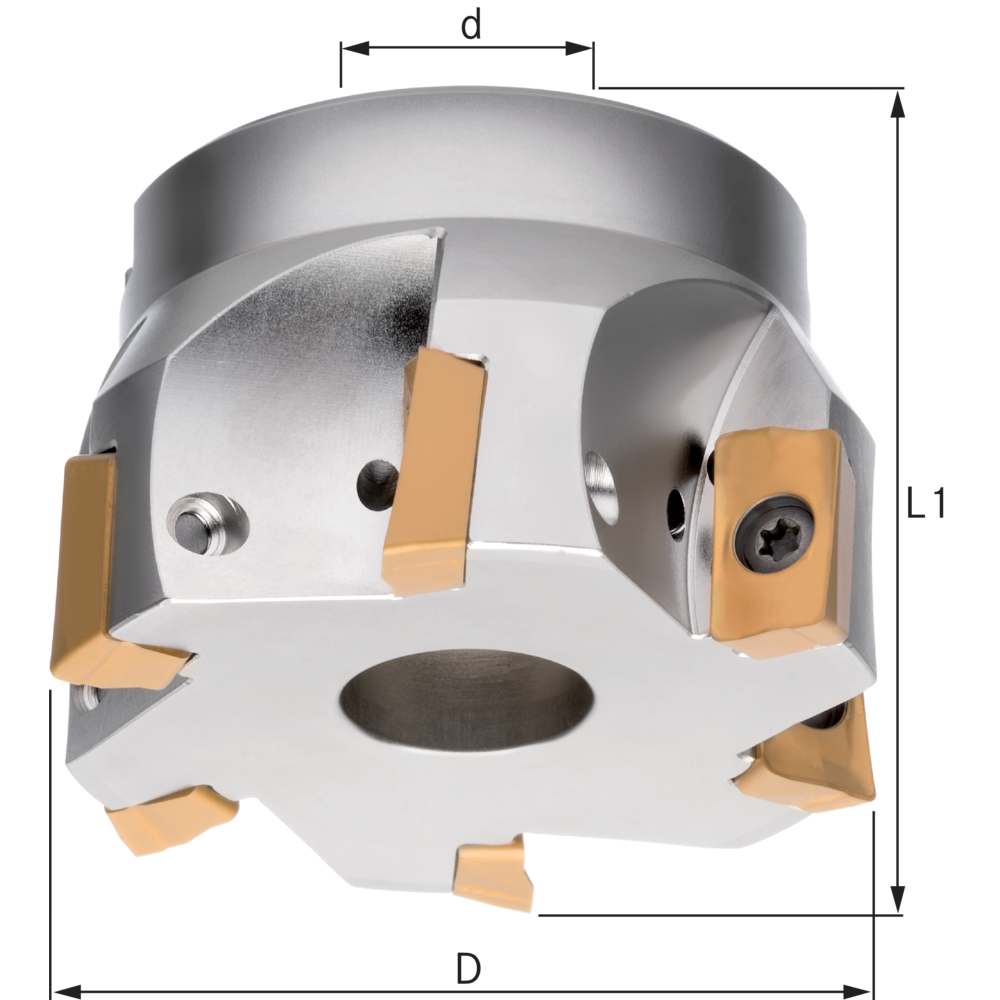 Eckfräser 90° 50x22x40mm, für 5 x APK.1604..