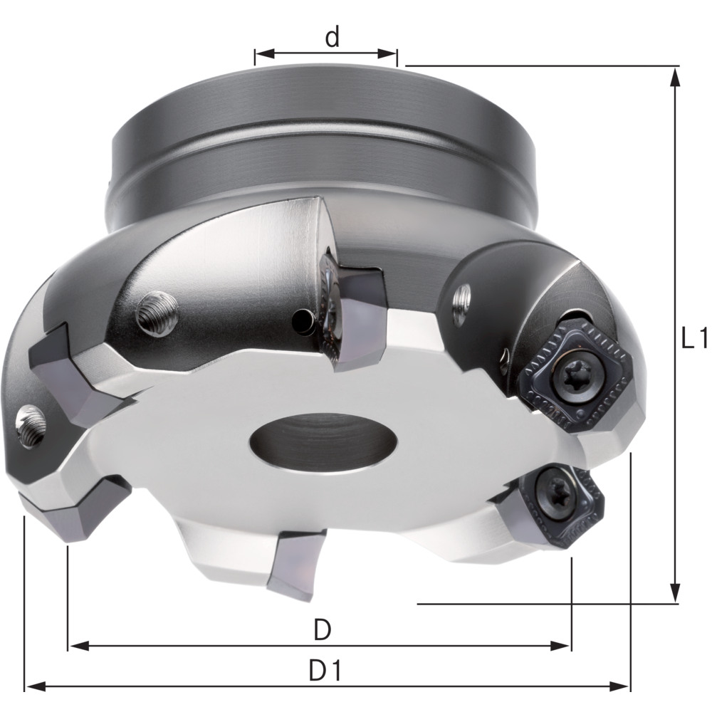 Planfräser 45° 80x27mm für 6 x SAHT 1306