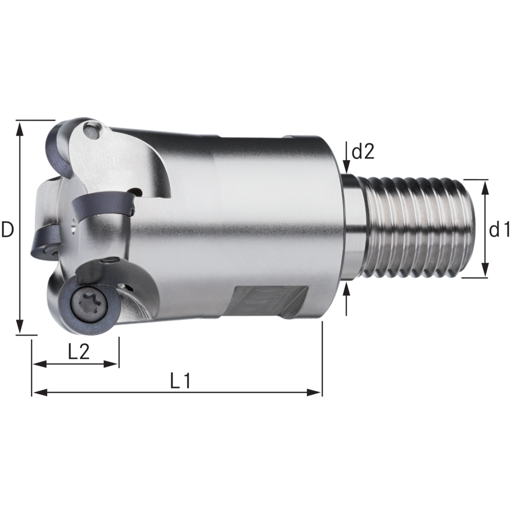 Einschraubfräser 42mm/M16, für 4 RD..12T3MO., IK