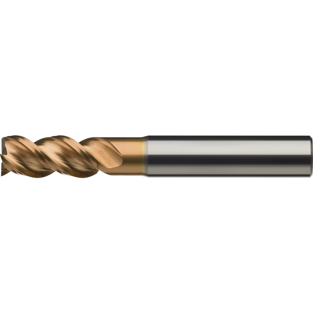 Alu-Schaftfräser VHM 3mm L2=16mm Z=3 kurz, HA, Kantenschutz-Fase, ZrCN Ultra-N