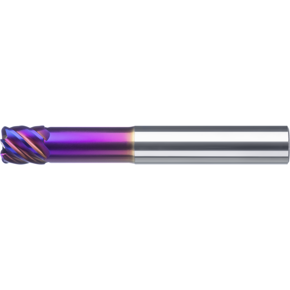 Mehrzahnfräser VHM 45° 3mm, R=0,1mm, Z=6 kurz RockTec PRO