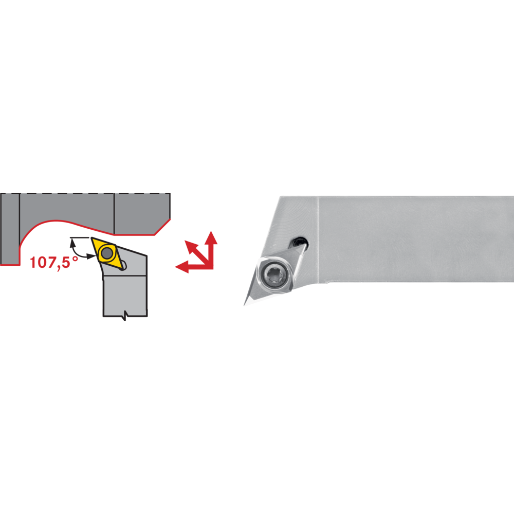 Klemmhalter SDHC-R 1616 H11, 107,5°, für DC..11T3..