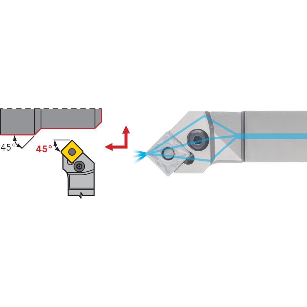 Klemmhalter PSSN-R 2020 K12 IK, 45°, für SNM.1204..