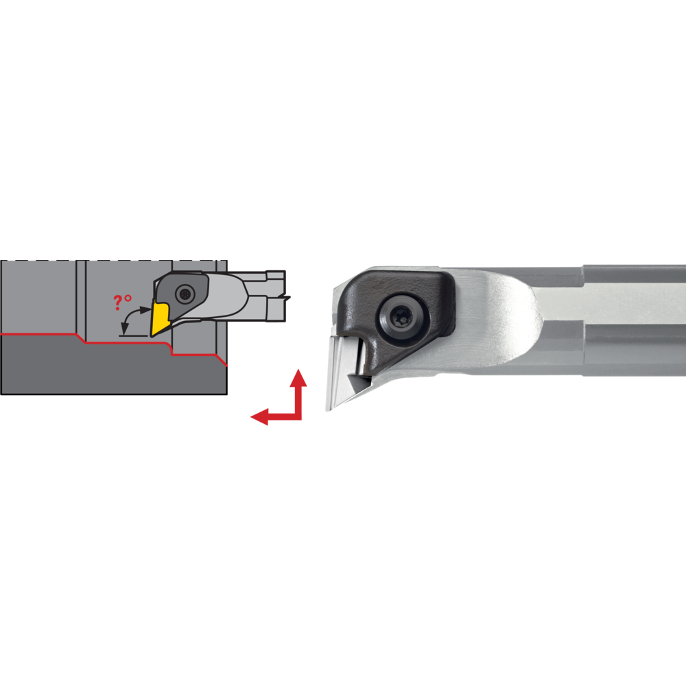 Bohrstange S25T CKUN-R 16, 93°, für KNUX1604..