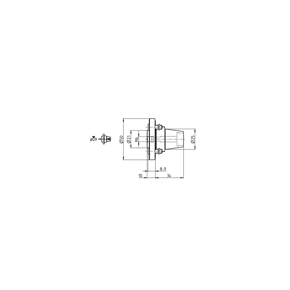 Adapter 25, Einschraubaufnahme M6 PRECI-FLEX