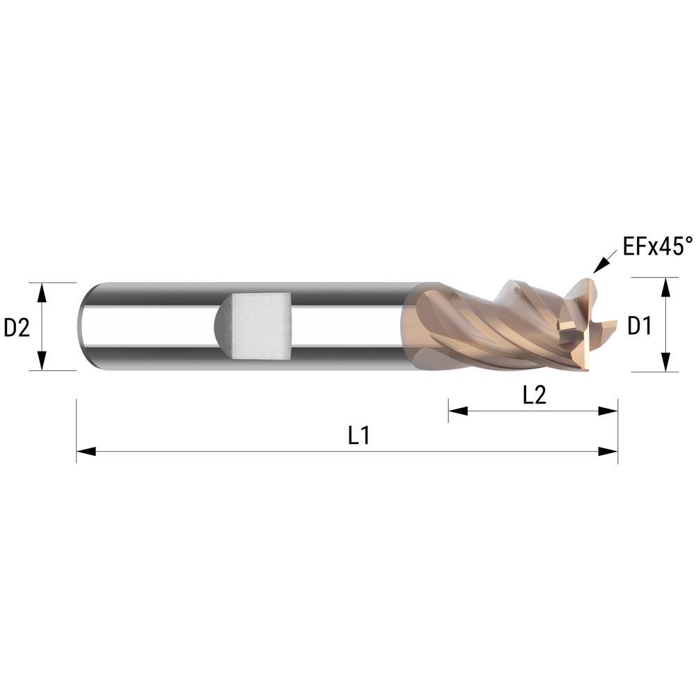 Schaftfräser VHM INOX ø 16,0 mm Duocon