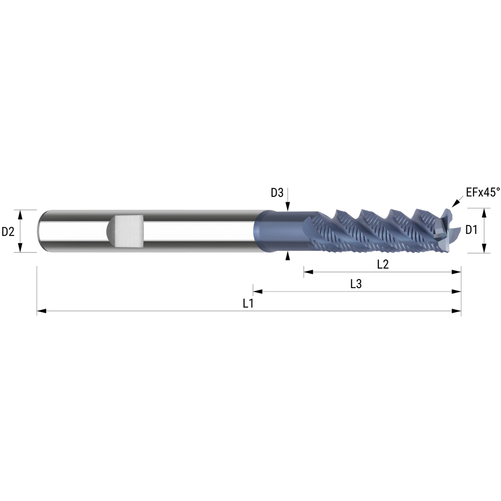 Schruppfräser Z3 VHW Oberfräser Schaftfräser Spiralnutfräser mit 3 Schneiden, VHM (D=10 S=10 l=42 L=80