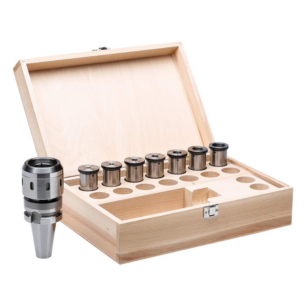 Kraftspannfutter Satz im Holzkasten