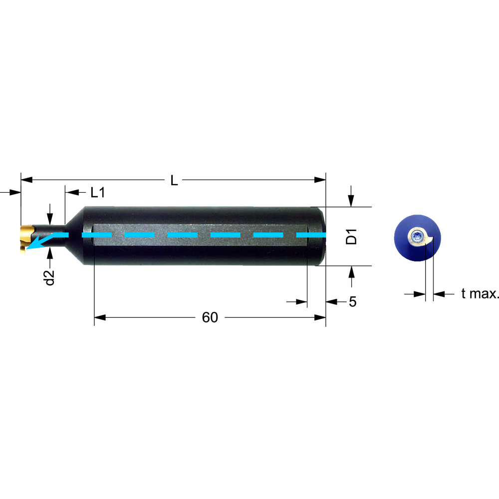 Klemmhalter 608.0016.1E Stahl 16x22mm Schneideinsatz R/LS08 IK, lang