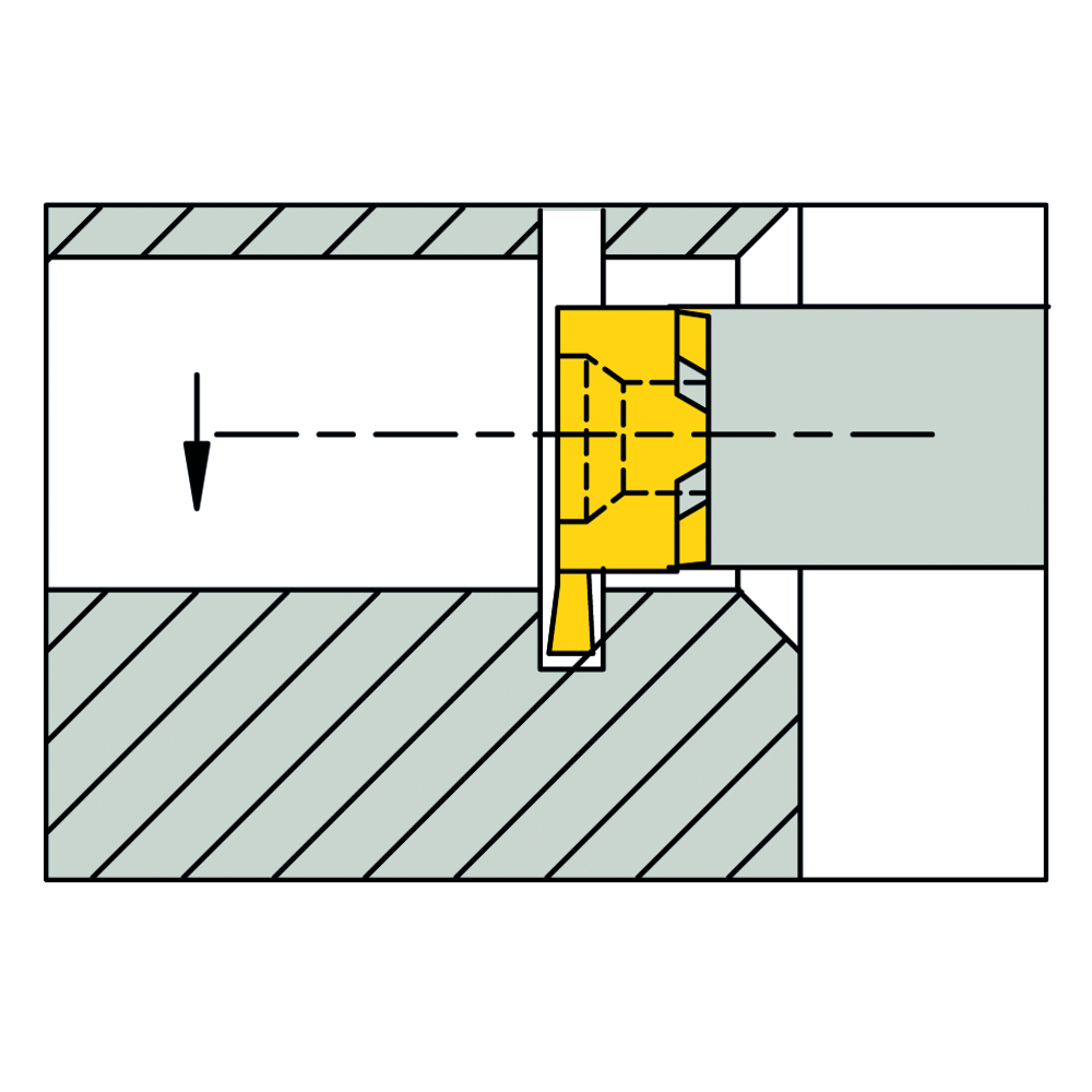 Schneideinsatz RS008.0100 HM Stechdrehen b=1,0mm Dmin=8mm AL41F