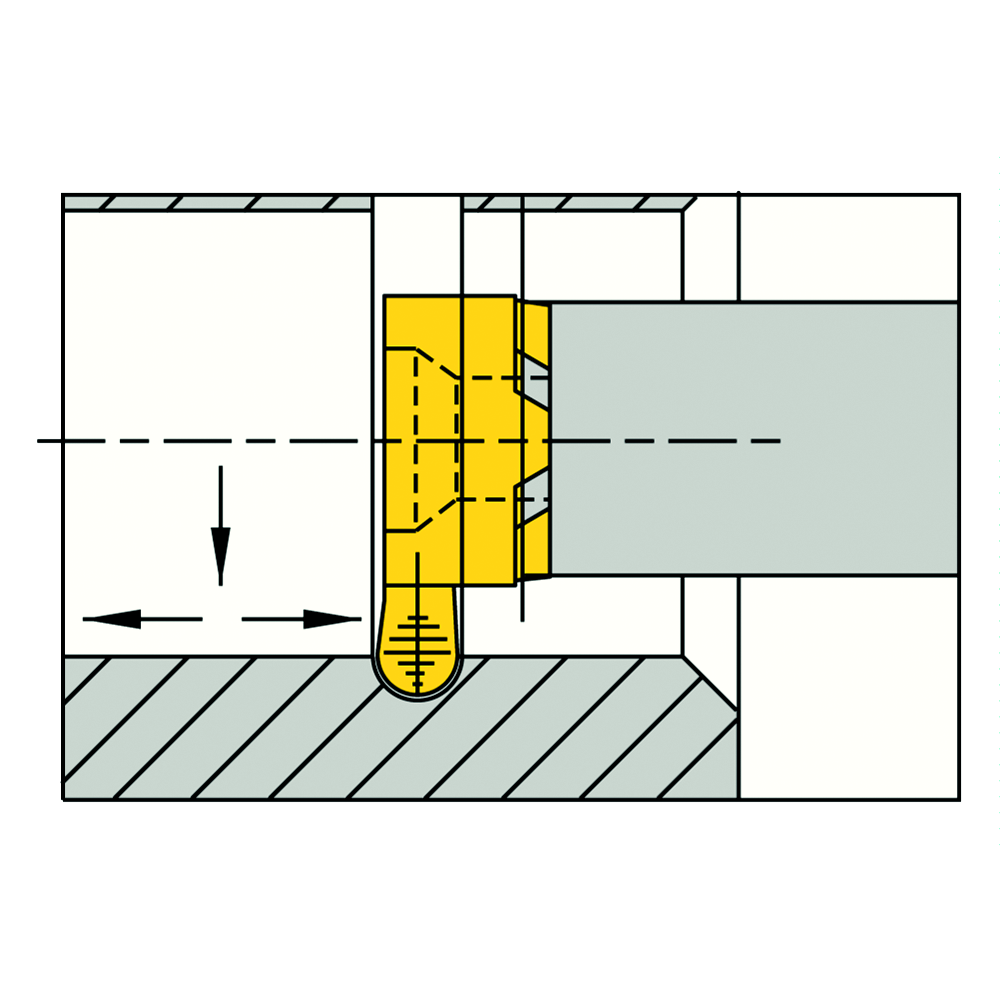 Schneideinsatz LS08.008R04 HM Stechdrehen Vollradius b=0,8mm Dmin=8mm AL41F