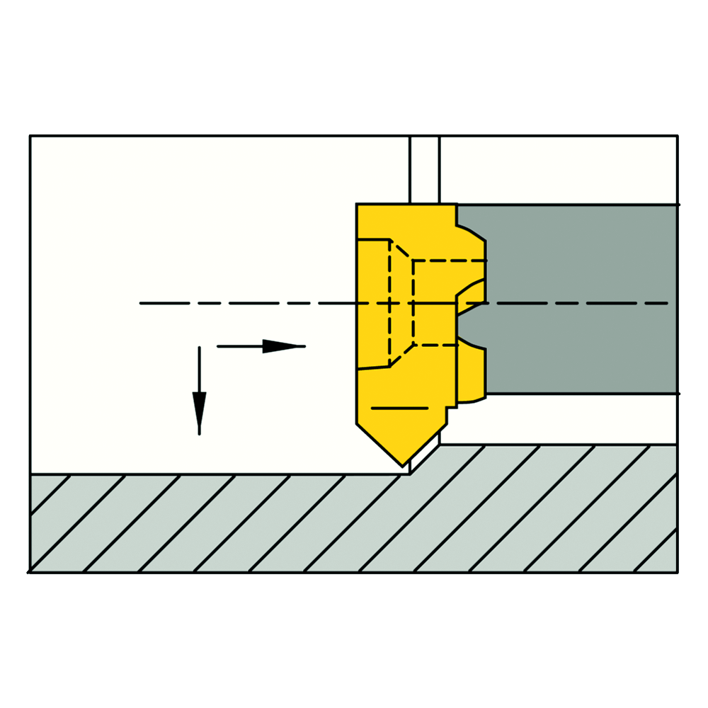 Schneideinsatz LS09.4545.02 HM Fasen/Ausdrehen tmax=1,3mm Dmin=9mm AL41F