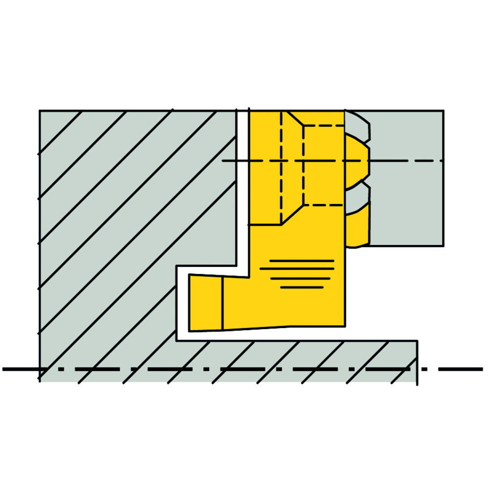 Schneideinsatz LS014.1210.00 Axialstechen Zapfen b=1,0/Dmin=12mm AL41F