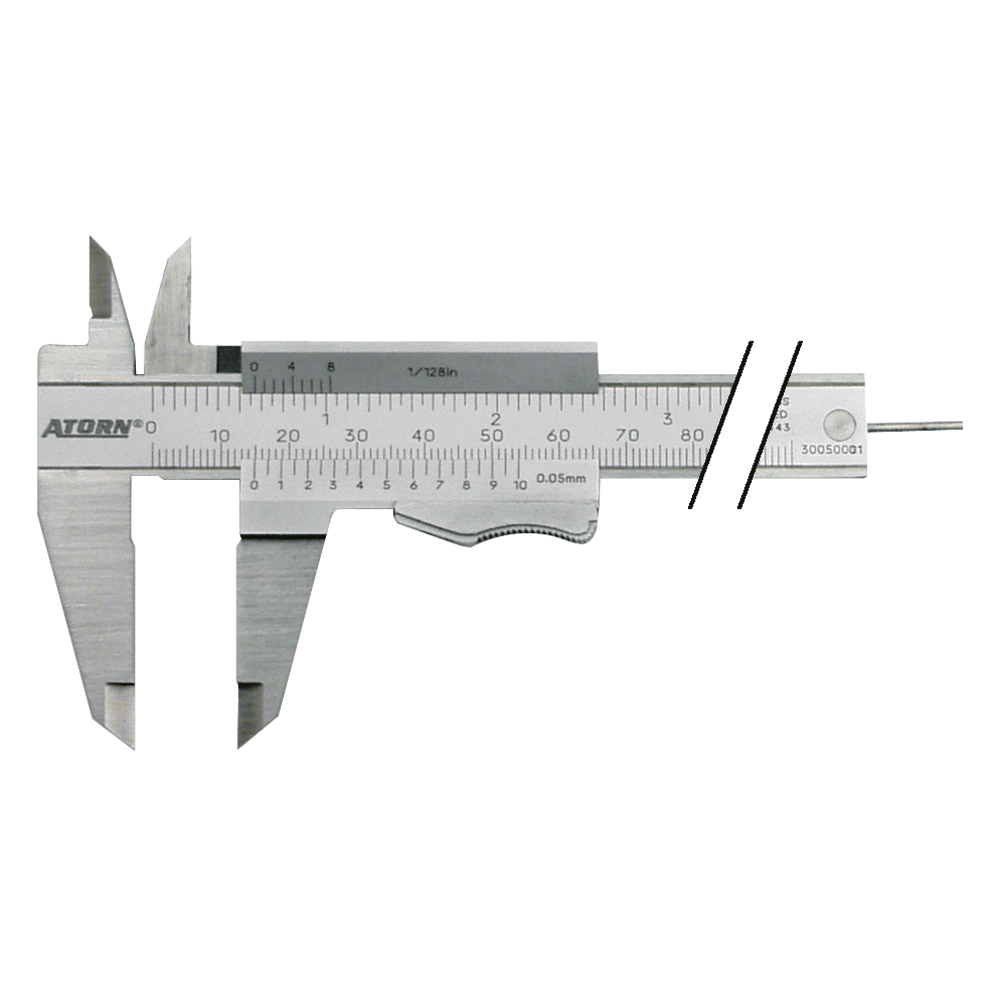 Messschieber 150mm (1/128'x0,05mm) Momentverstellung, rundes Tiefenmaß