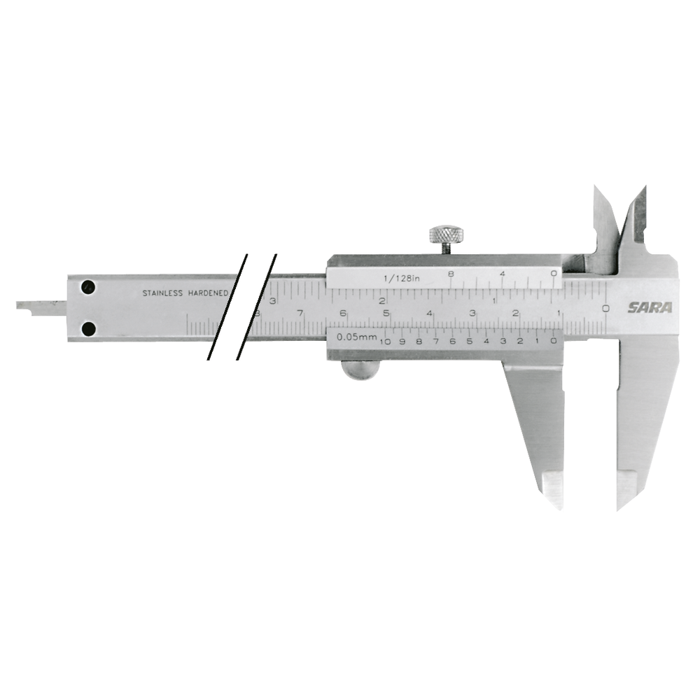 Messschieber 150mm (1/128'x0,05mm) Feststellschraube oben, für Linkshänder