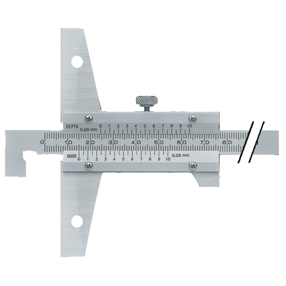 Tiefenmessschieber 150mm (0,05mm) mit Haken, ohne Feineinstellung