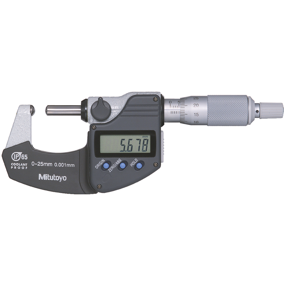 Bügelmessschraube digital Form D1 Typ B 0-25mm (0,001mm) IP65 Messfl. gewölbt