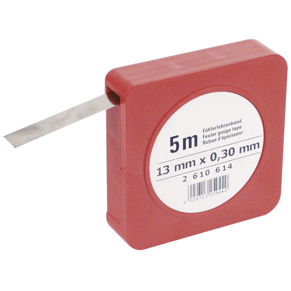 INOX-Fühlerlehrenband 5m x 12,7mm in Kassette 0,01 mm
