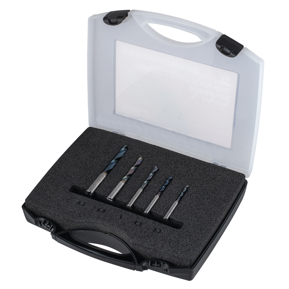 VHM-Bohrer-Satz HYP-HPO-5D 3,3-4,2-5,0-6,8-8,5mm (5-teilig)