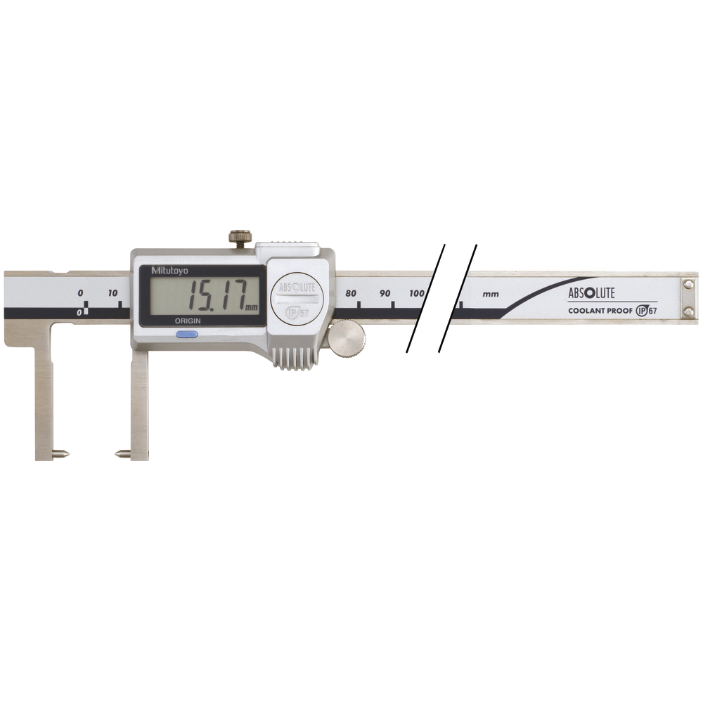 Sondermessschieber dig. 150mm (0,01mm) IP67, innen gewinkelte Spitzen