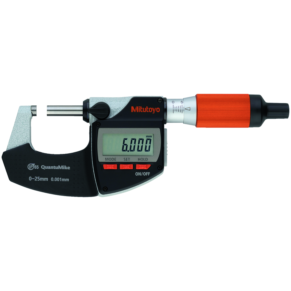 Bügelmessschraube digital 0-25mm (0,001mm) QuantuMike IP65, mit Datenausgabe