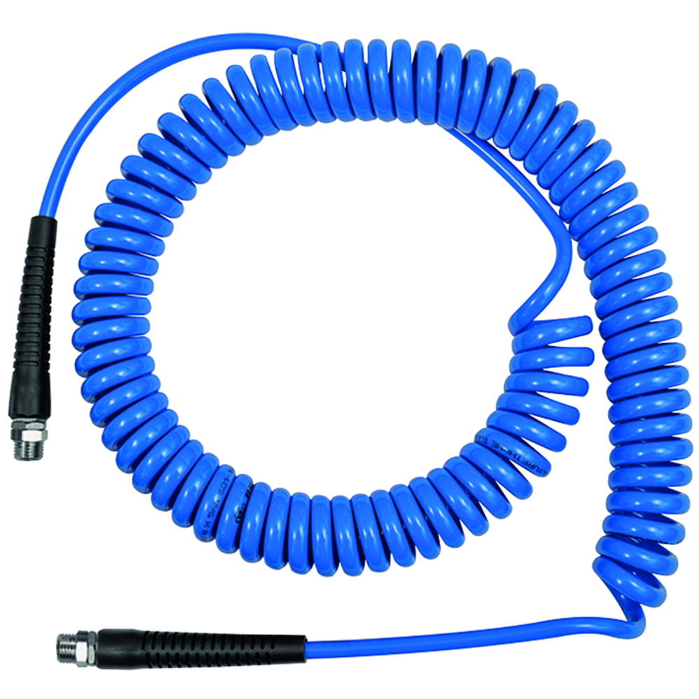 Spiralschlauch 7,5m m. Knickschutz u. Verschraub., PU, G 1/4, Schlauch-ø 10x6,5