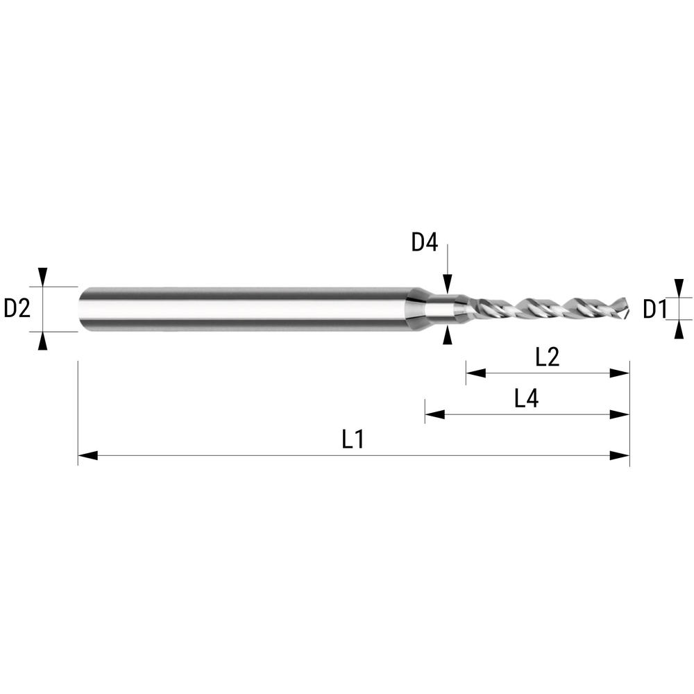 Micro Bohrer VHM 8xD ø 0,84 blank