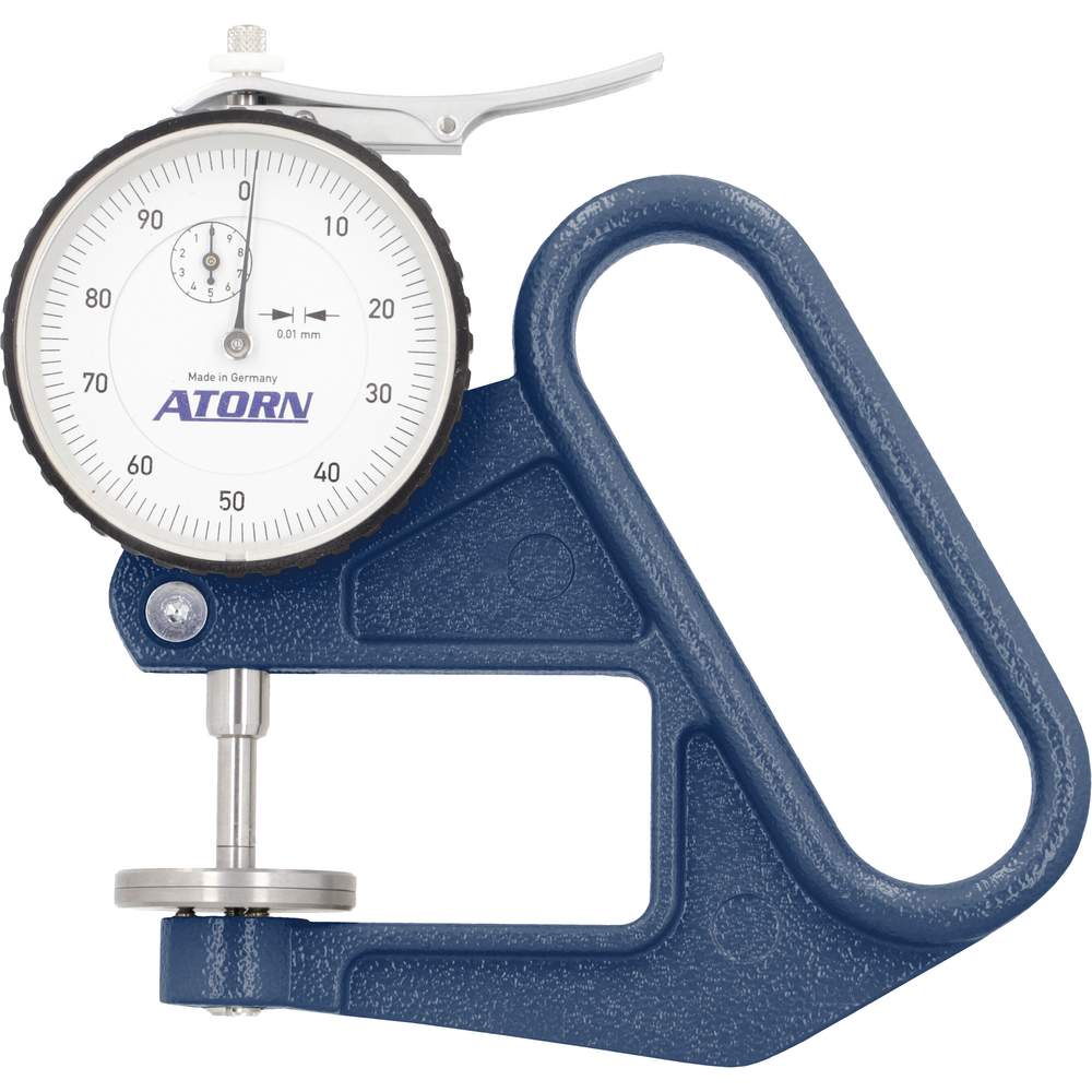 ATORN Dickenmessgerät 0-10 mm Ablesung 0,01 mm Form A