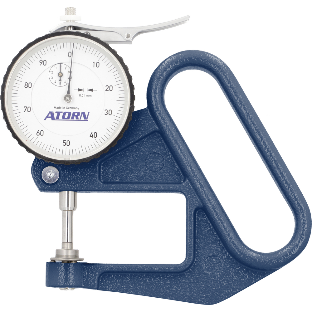 ATORN Dickenmessgerät 0-10 mm Ablesung 0,01 mm Form C
