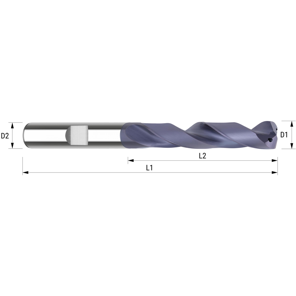 Spiralbohrer VHM DIN6537 mit IK 5xD ø17,80mm TIALN-beschichtet,HB