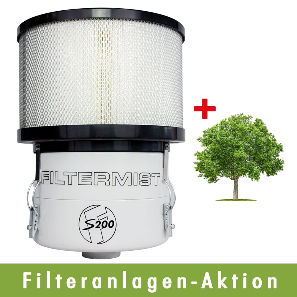 Ölnebelfilter S200 RAL7035 mit hocheffizientem Nachfilter
