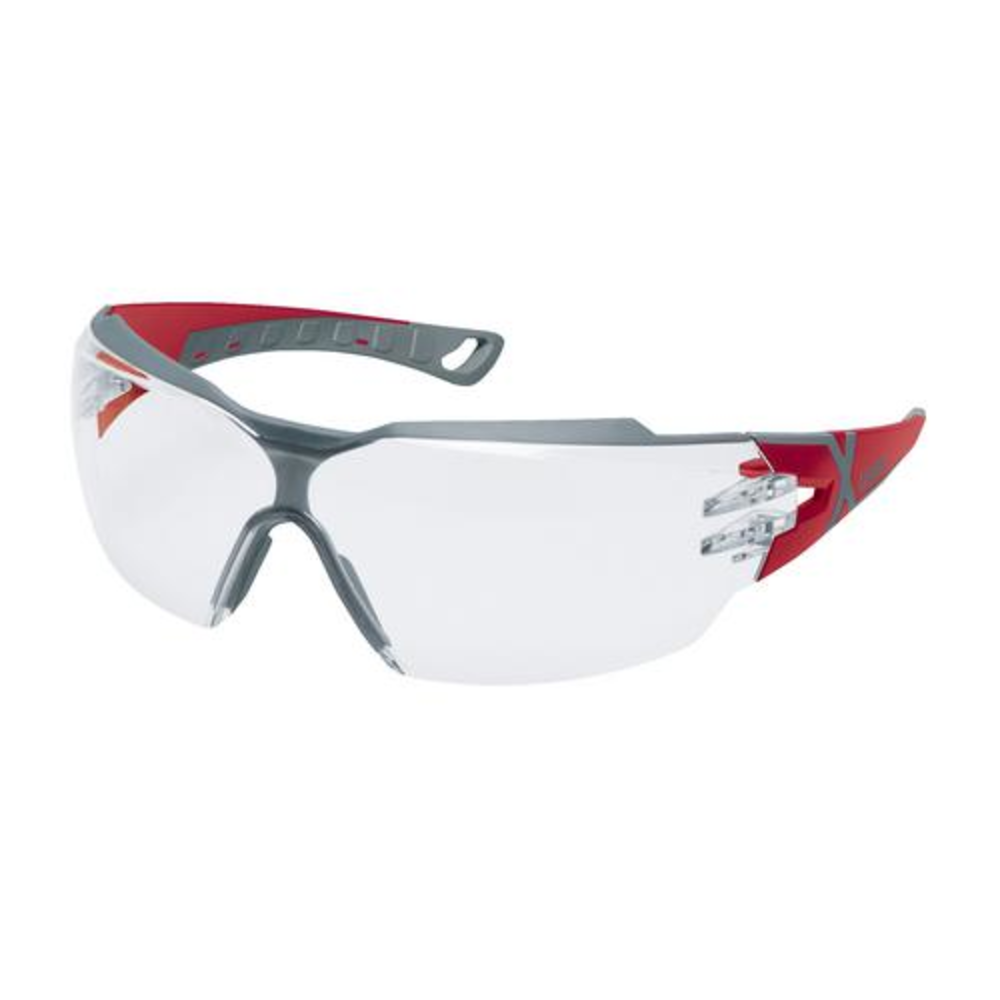 Schutzbrille pheos cx2, rot/grau , farblos