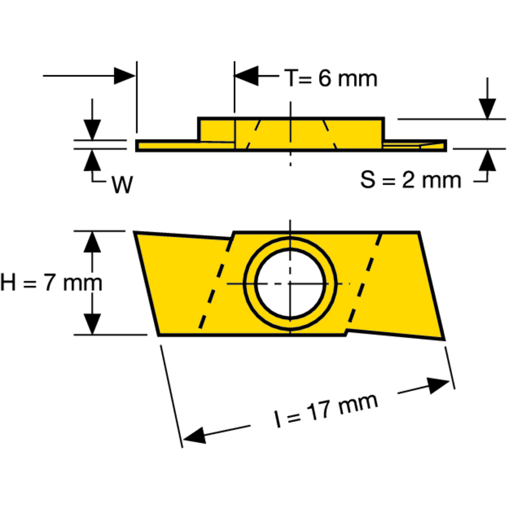 Ein- und Abstechplatte SARA-MINI GIE-7-GP-2,0 RN P25 PVD