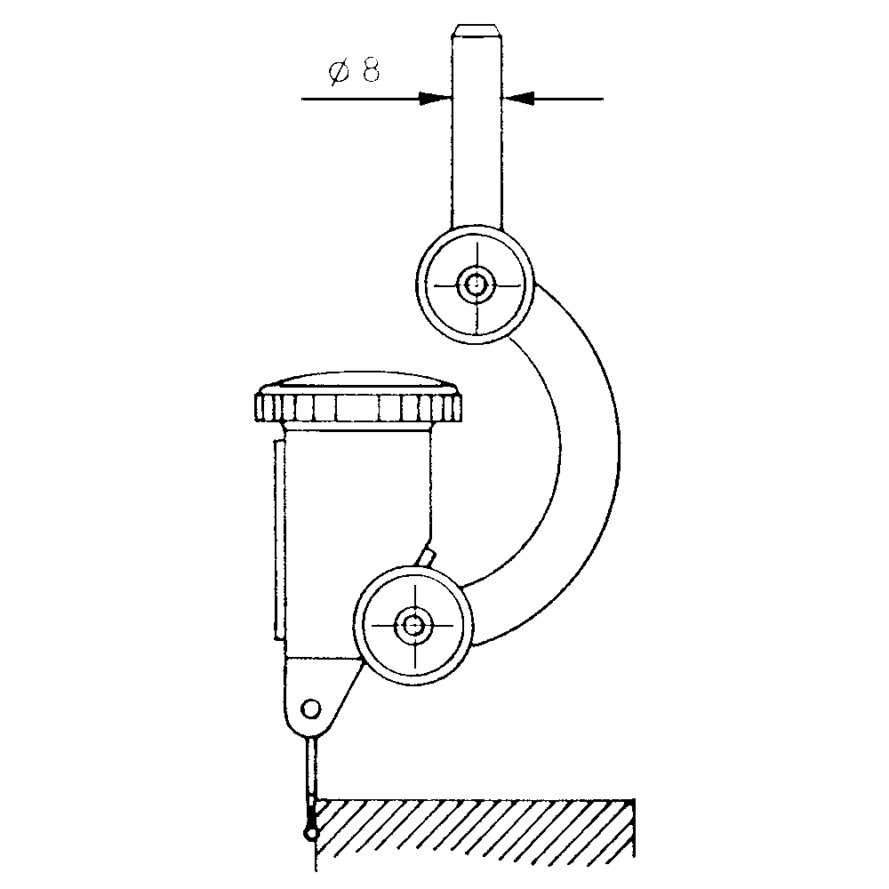 Zentrierhalter für Fühlhebelmessgeräte, Einspannschaft-8mm