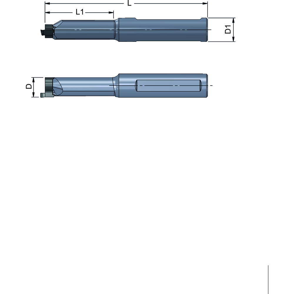 Klemmhalter R614.A016.3HM 16x60mm Axial-Schneideinsatz-R/LS014 IK