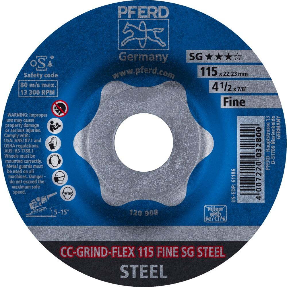 Pferd Schleifscheibe 115mm - CC-Grind-Solid SG INOX Für Edelstahl