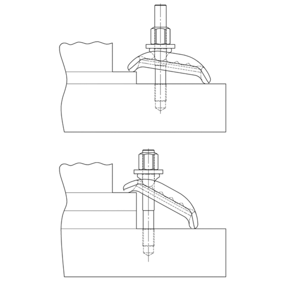 6313K-13 Spannpratze, kurz, mit U-Stück, B1=13, Nut=12 | SARTORIUS ...