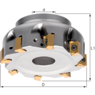 Eckfräser 4-15-POWER 100x32mm, D1=32mm für 8 x LN.X151008