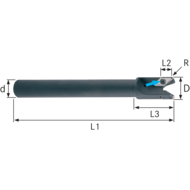 Schaftfräser 25x200x20mm für 2 x VPGT 160412-ALM