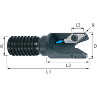 Einschraubfräser 25x40x21mm für 2 x VPGT 160412-ALM