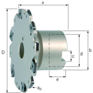 Scheibenfräser mit Bund 100x27mm, ap= 4mm, für 12 x SNHX1102T