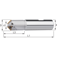 Fasenfräser 30° 6-32mm, L=100mm, für 2 TCMT 16T3.. D1=25mm