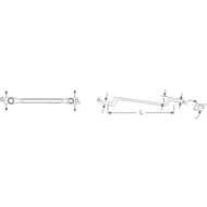 Doppel-Ringschlüssel DIN838 6x7mm, L=165mm tiefgekröpft